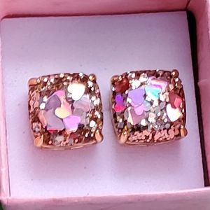 kate spade Heart Glitter earrings